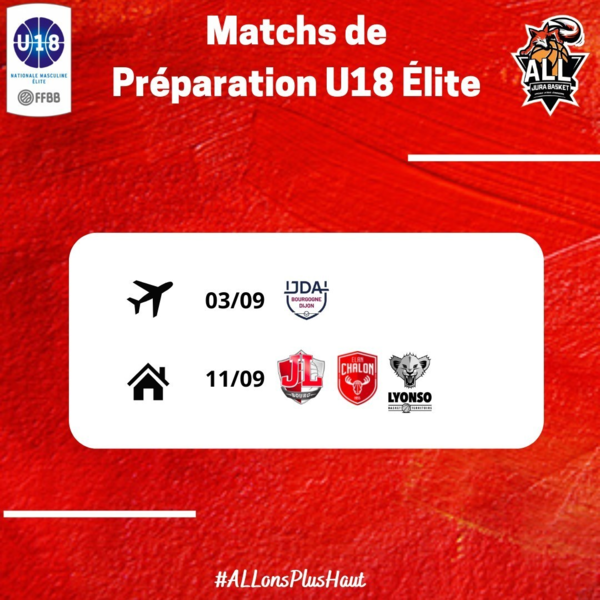Matchs de prépa U18Elite & NF3 !
