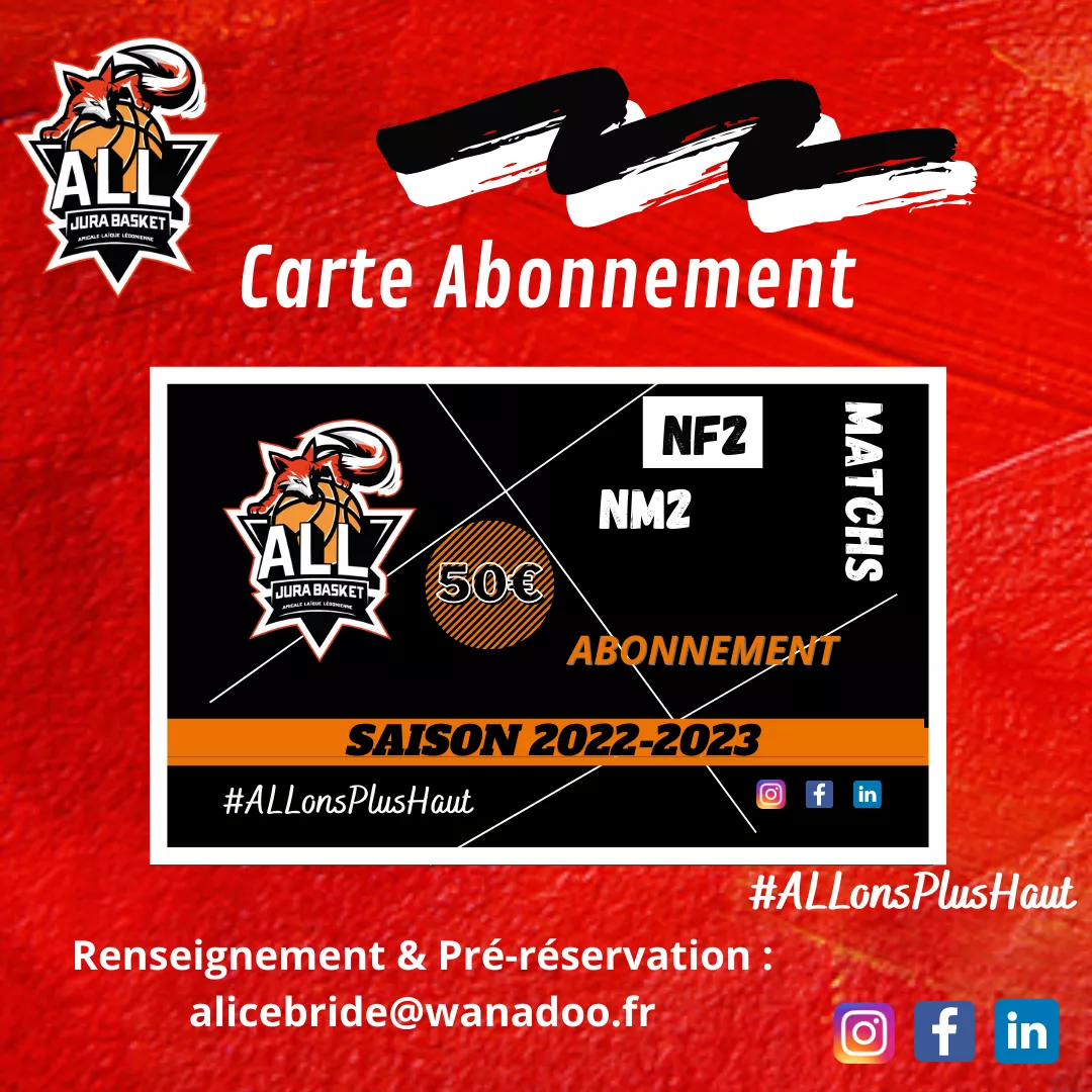 Carte d'Abonnement Matchs NF2 & NM2 ! 