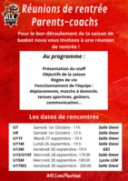 RÉUNIONS DE RENTRÉE PARENTS - COACHS !