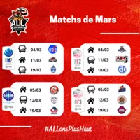 Matchs de mars - Équipes championnats de France