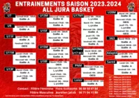 Plannings des entrainements 23-24