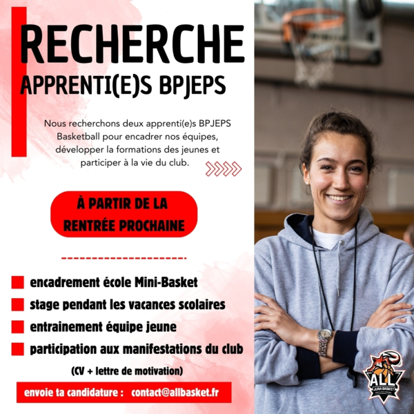 RECHERCHE APPRENTI(E)S BP JEPS BASKET