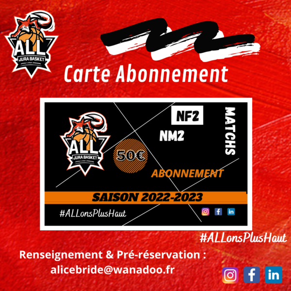 Carte d'Abonnement Matchs NF2 & NM2 ! 