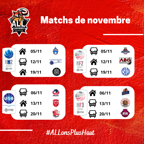 Matchs de Novembre - Équipes championnats de France !